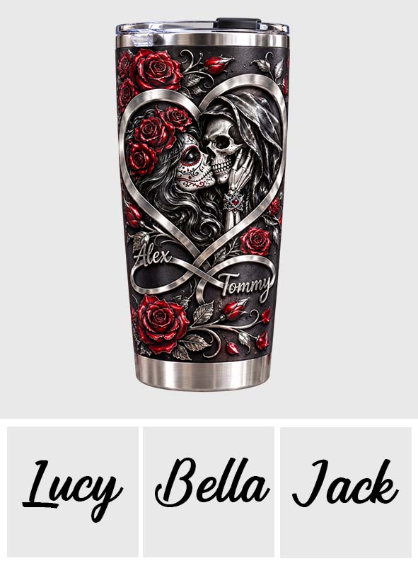 Love You Infinite - Personalized Skull Tumbler