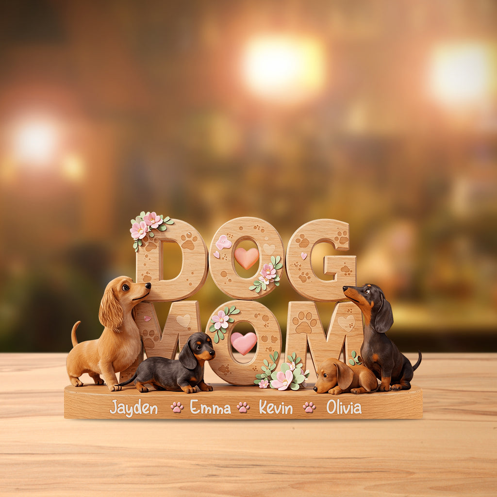 Hundemama – Personalisierte Acrylplakette in Hundeform