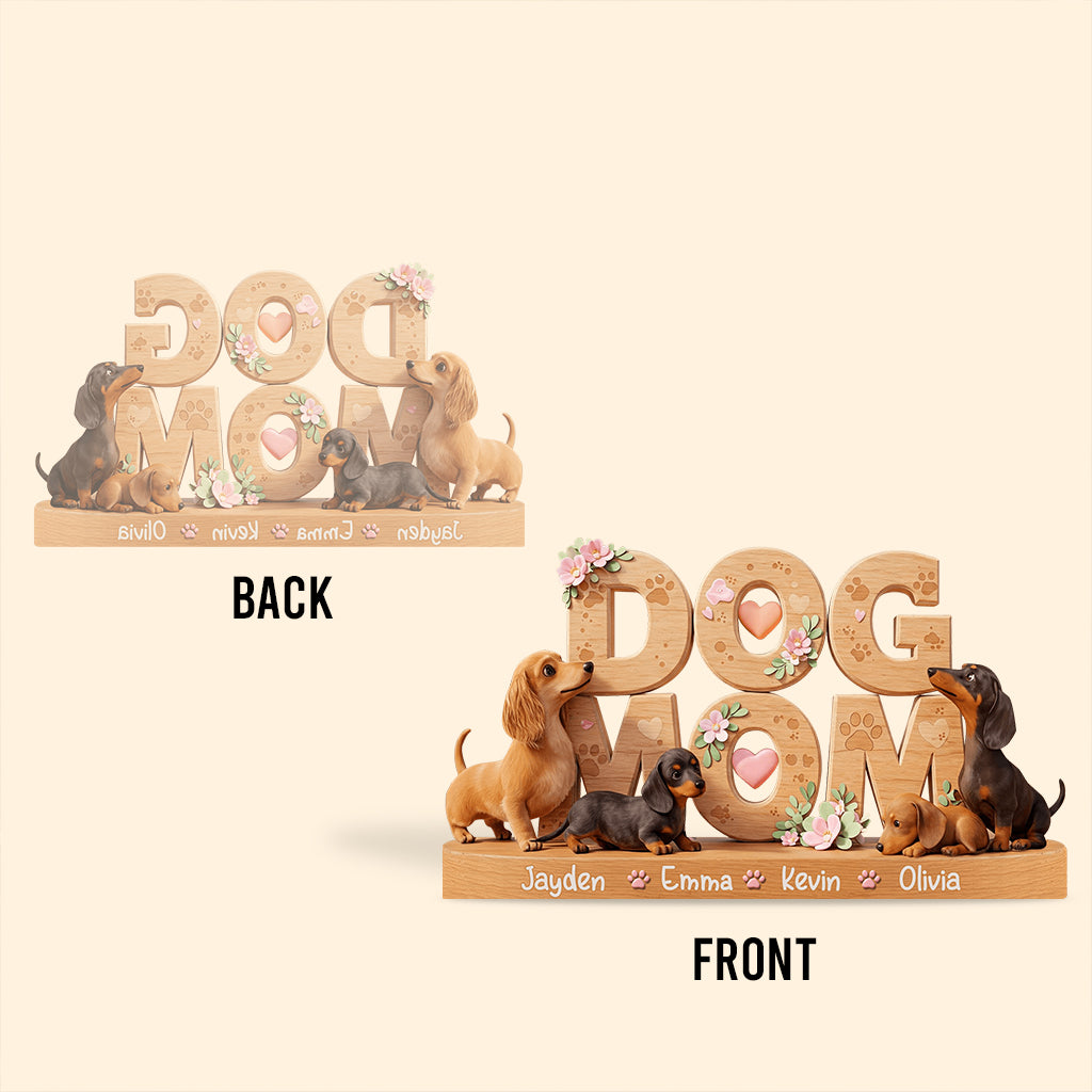 Hundemama – Personalisierte Acrylplakette in Hundeform