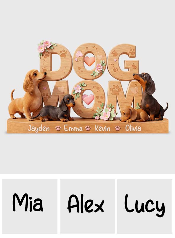 Hundemama – Personalisierte Acrylplakette in Hundeform