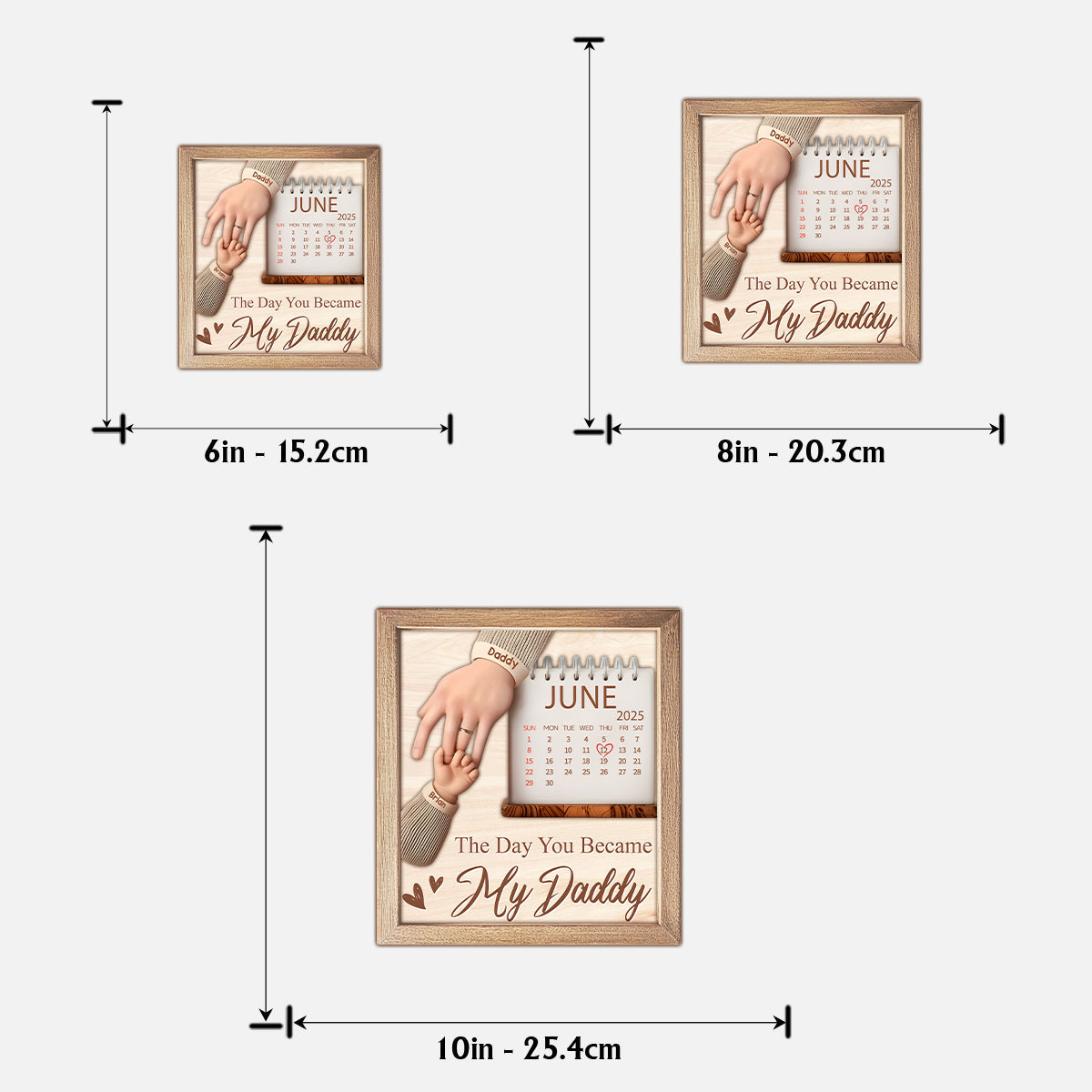 Der Tag, an dem du mein Papa wurdest – Personalisiertes Vater-Schild aus 2-lagigem Holz / Holzplakette