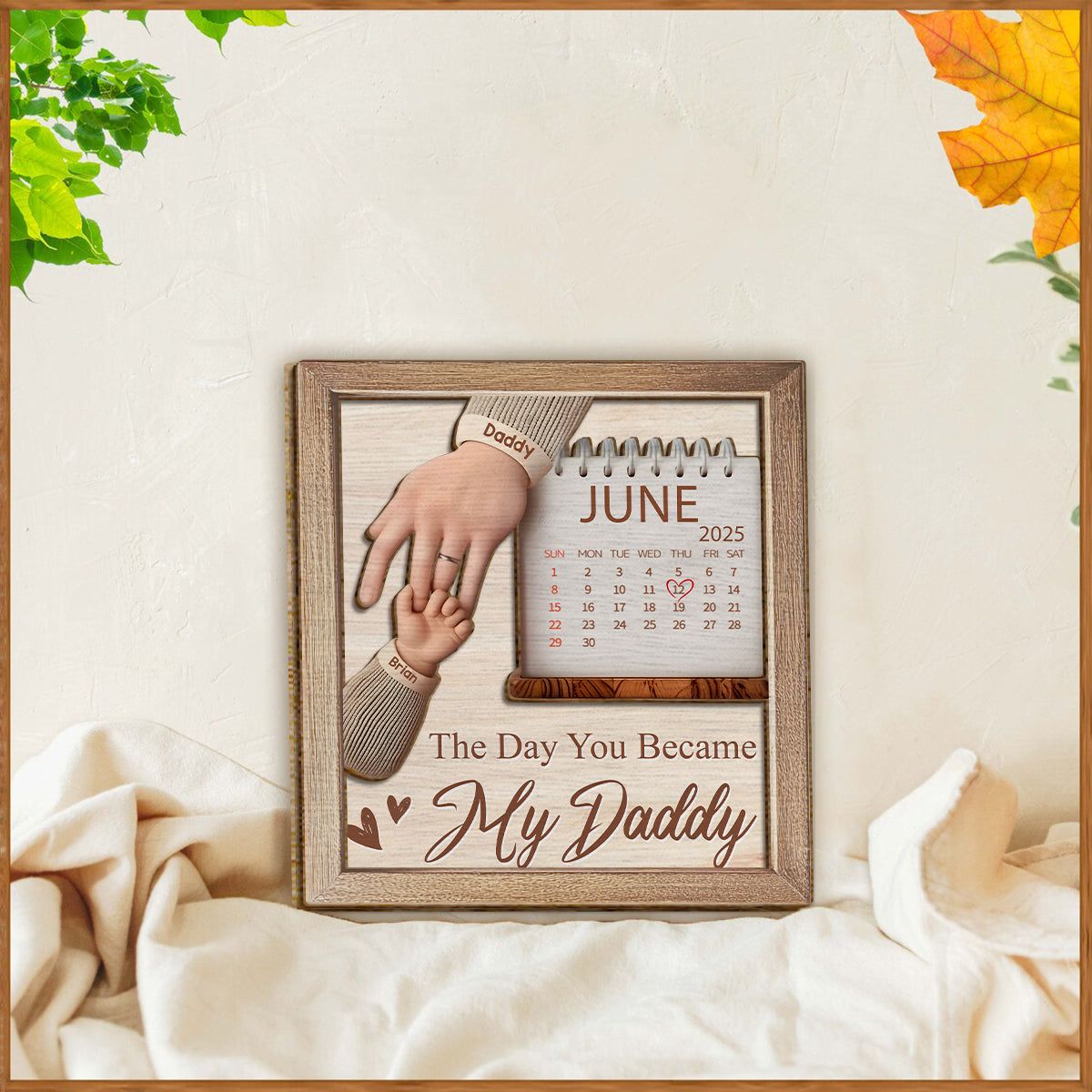 Der Tag, an dem du mein Papa wurdest – Personalisiertes Vater-Schild aus 2-lagigem Holz / Holzplakette