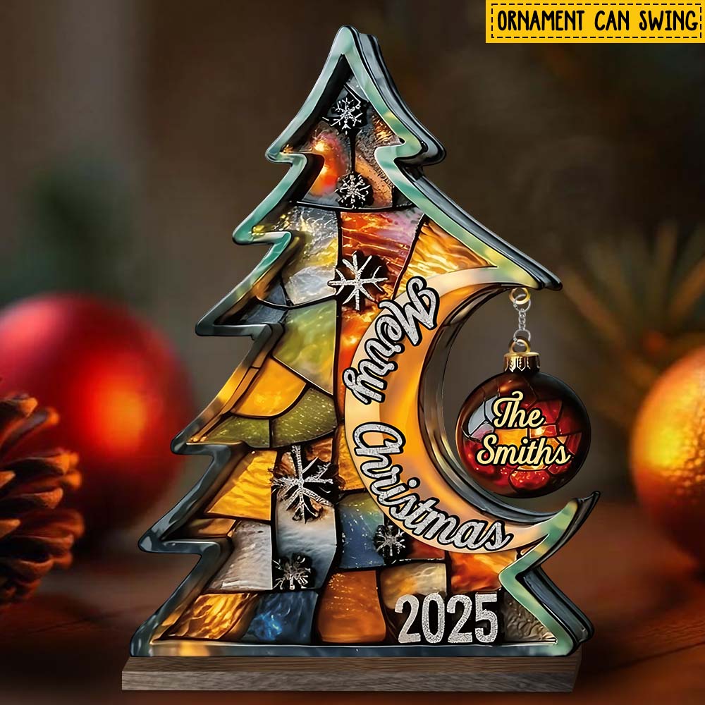 Frohe Weihnachten – Personalisierte Familienplakette mit Anhänger