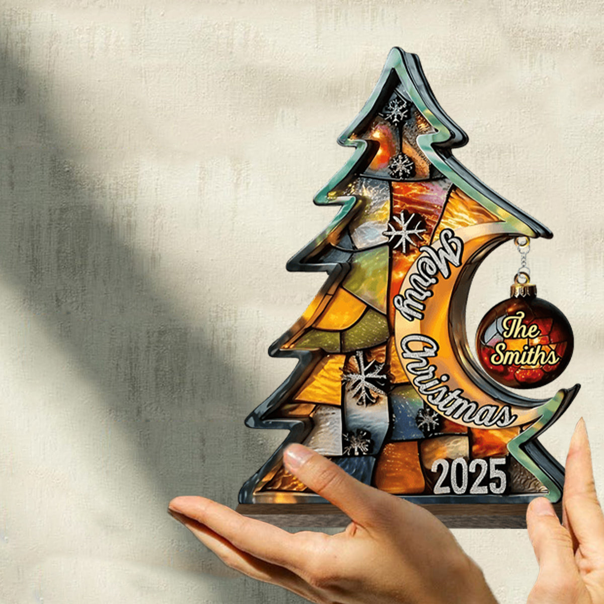 Frohe Weihnachten – Personalisierte Familienplakette mit Anhänger