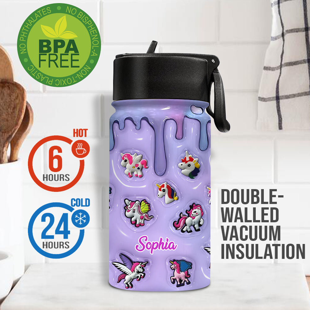 Einhorn-Liebe - Personalisierte Kinder-Trinkflasche