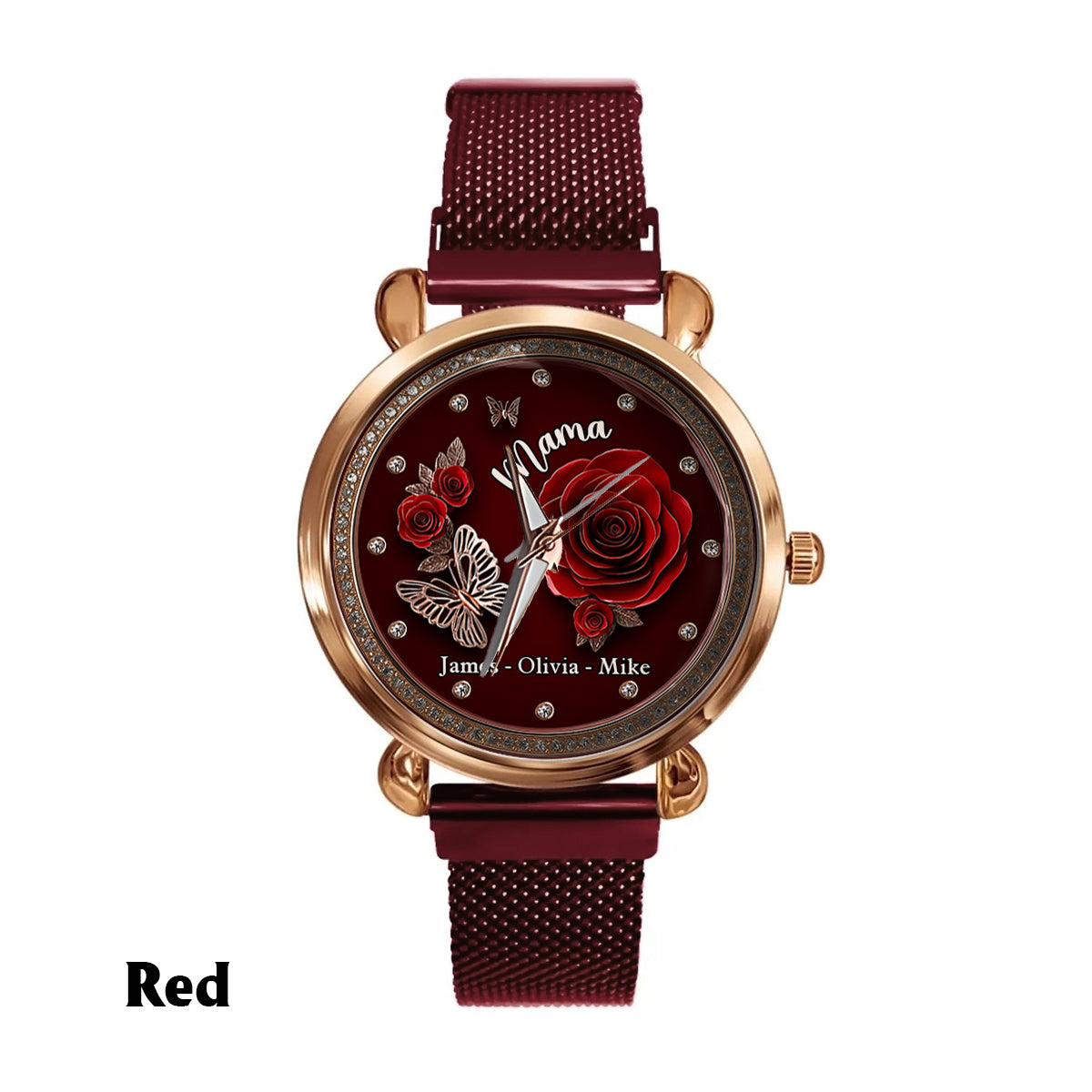 Mama Rose Flower - Personalized Mother Women Hand Watch