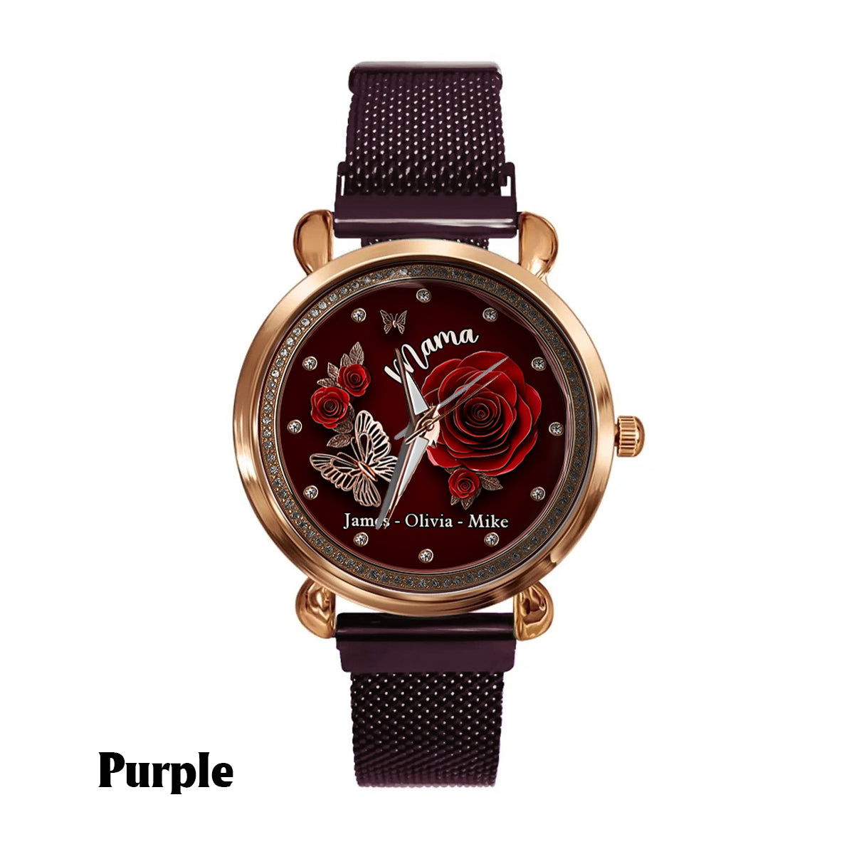 Mama Rose Flower - Personalized Mother Women Hand Watch