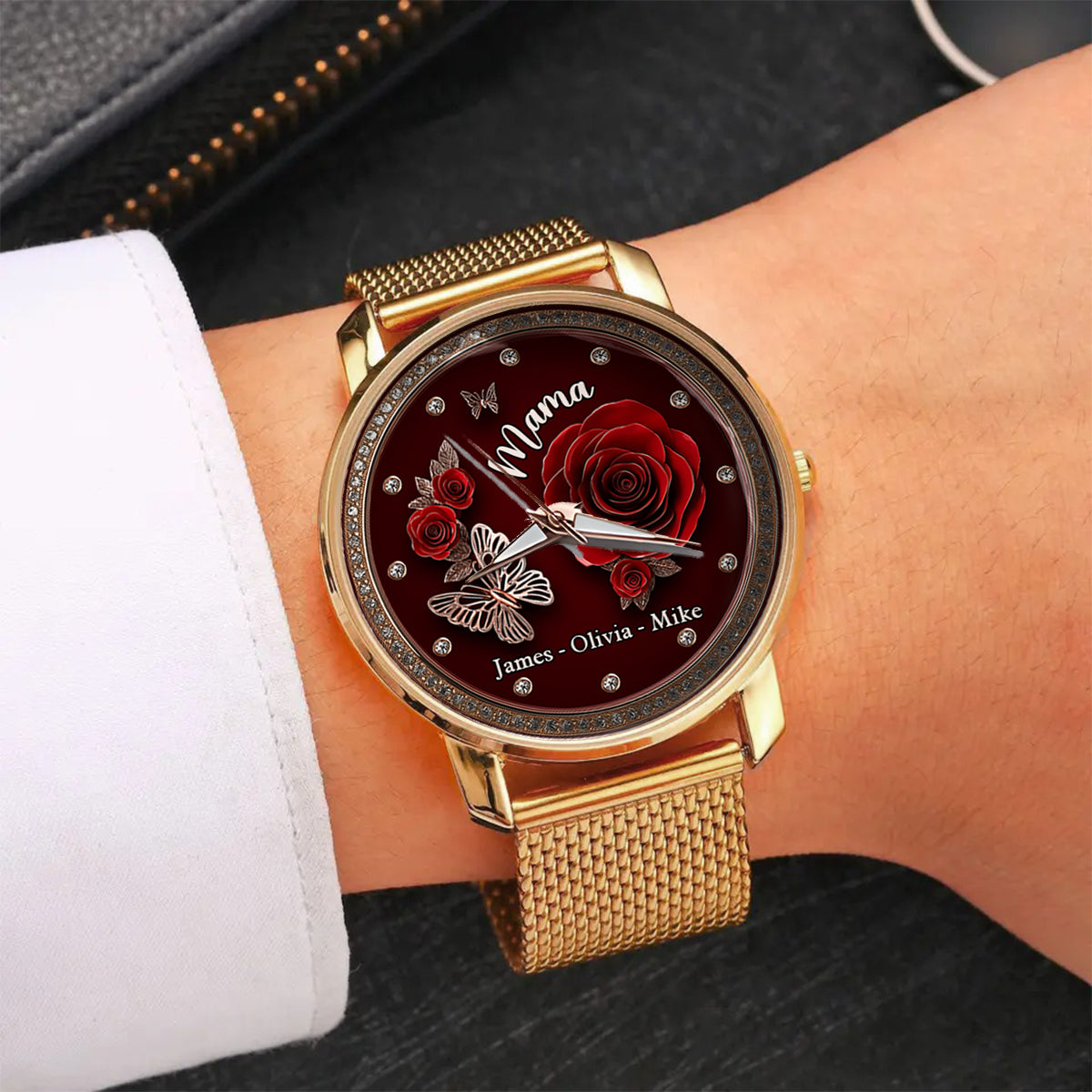 Mama Rose Flower - Personalized Mother Women Hand Watch