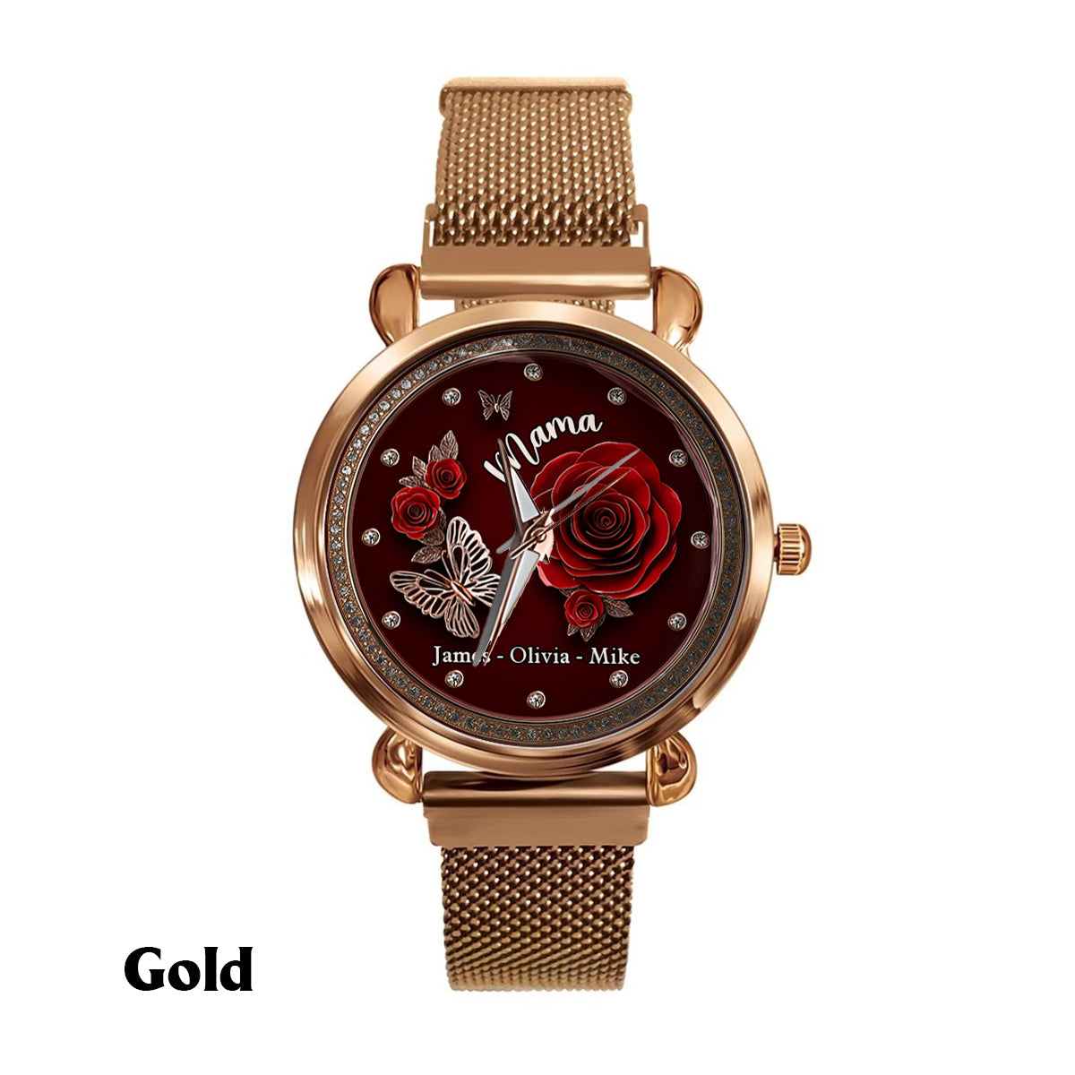 Mama Rose Flower - Personalized Mother Women Hand Watch