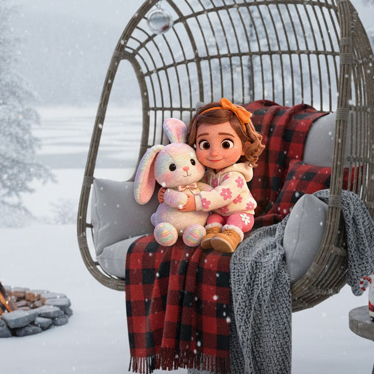 Custom Any Photo Best Easter Gift - Personalized Kid Premium Faux Fur Pillow