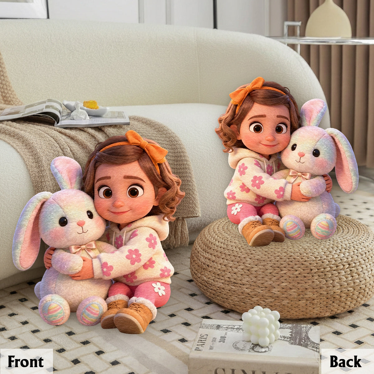 Custom Any Photo Best Easter Gift - Personalized Kid Premium Faux Fur Pillow