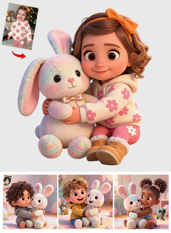 Custom Any Photo Best Easter Gift - Personalized Kid Premium Faux Fur Pillow