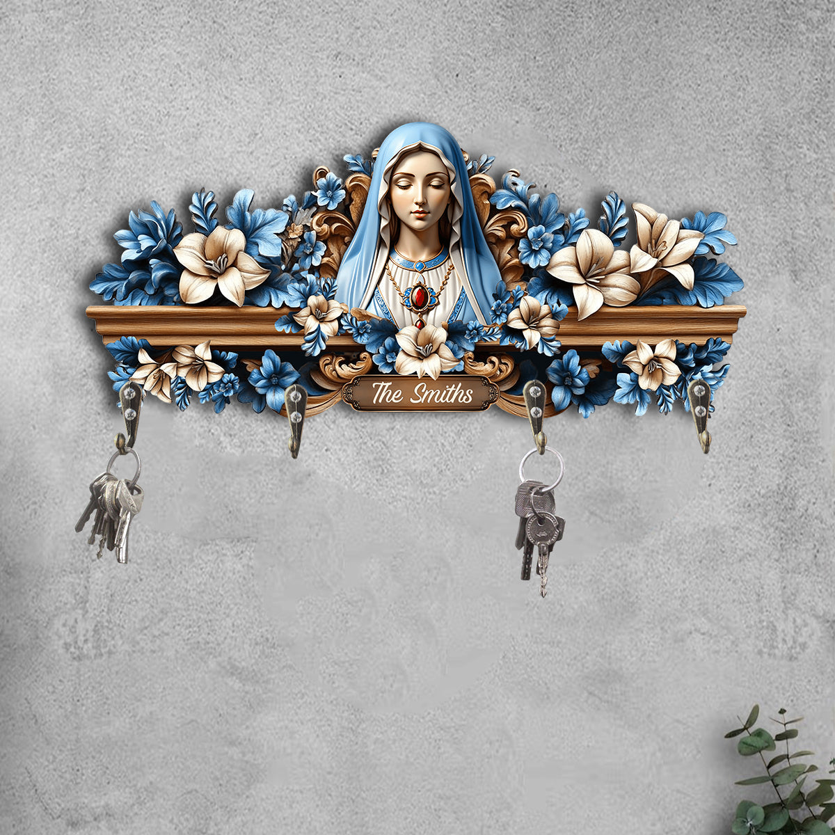 Du bist für immer von Maria beschützt – Personalisierter christlicher Schlüsselhalter in individueller Form