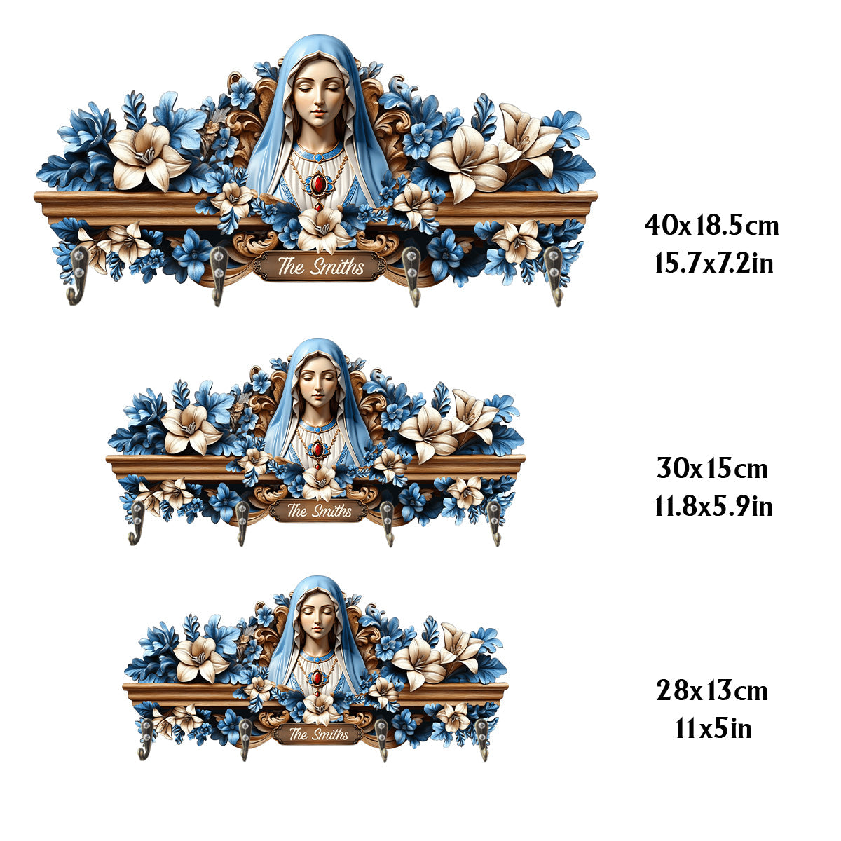 Du bist für immer von Maria beschützt – Personalisierter christlicher Schlüsselhalter in individueller Form