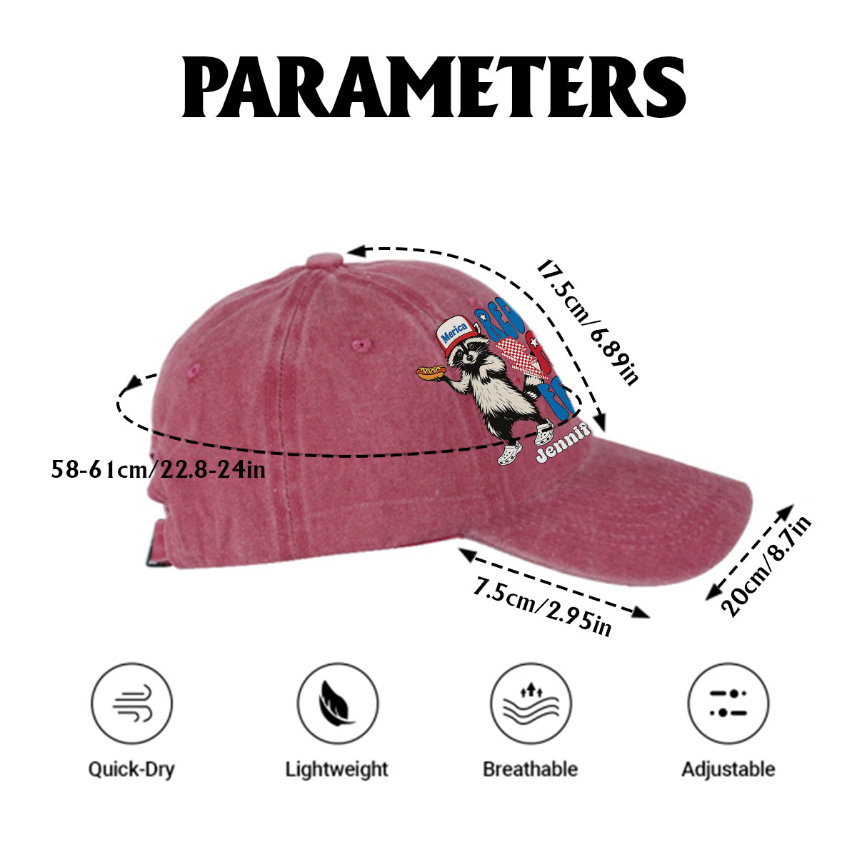 Rot, Weiß und Wild – Personalisierte Jeans-Kappe zum Unabhängigkeitstag/4. Juli