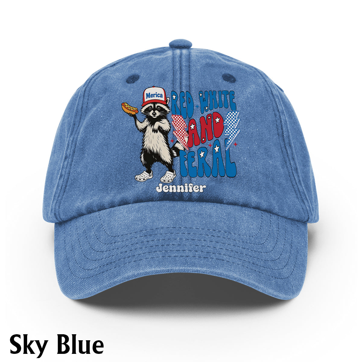 Rot, Weiß und Wild – Personalisierte Jeans-Kappe zum Unabhängigkeitstag/4. Juli