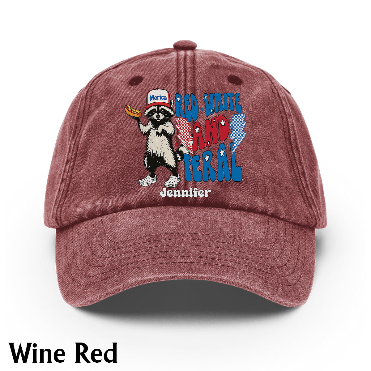 Rot, Weiß und Wild – Personalisierte Jeans-Kappe zum Unabhängigkeitstag/4. Juli