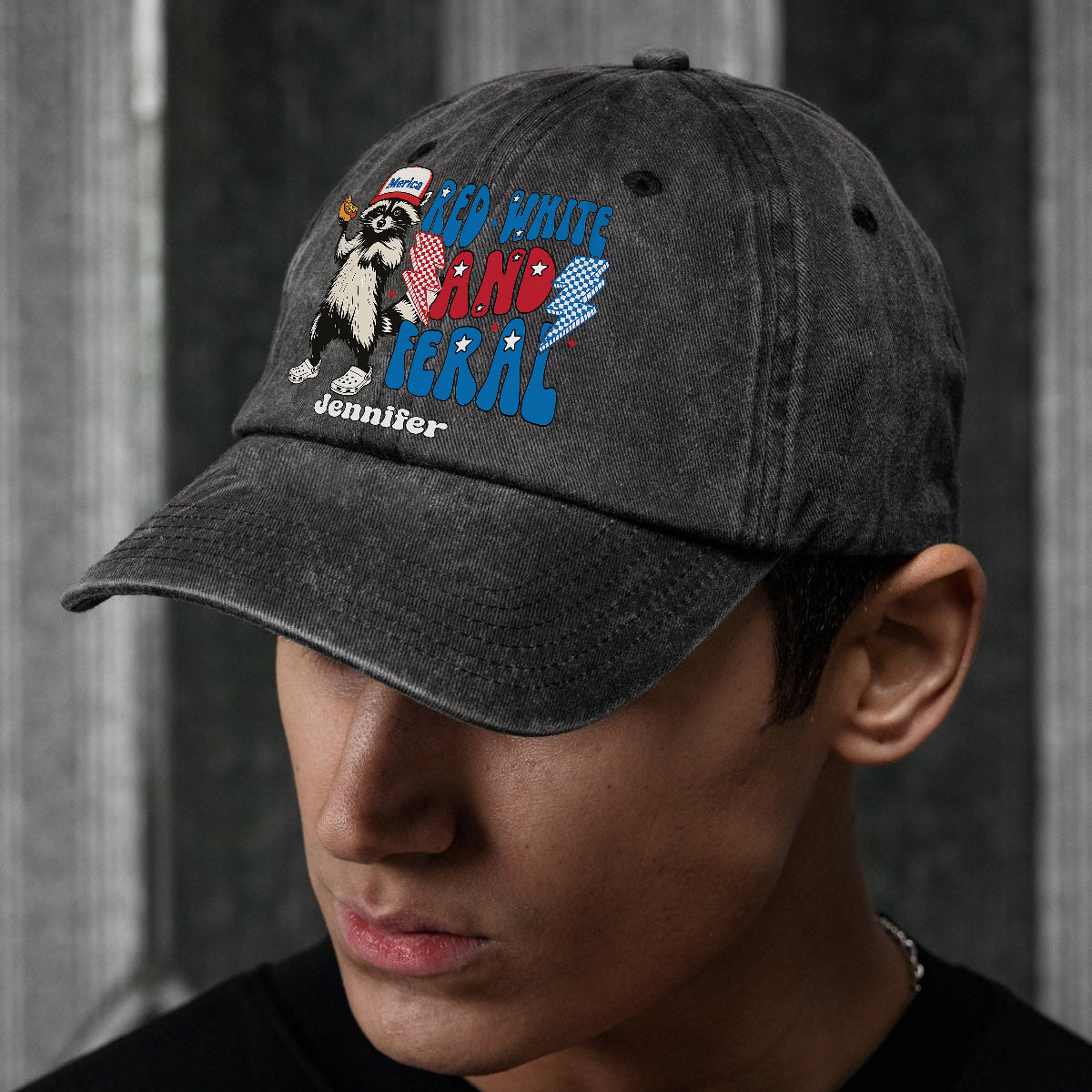 Rot, Weiß und Wild – Personalisierte Jeans-Kappe zum Unabhängigkeitstag/4. Juli