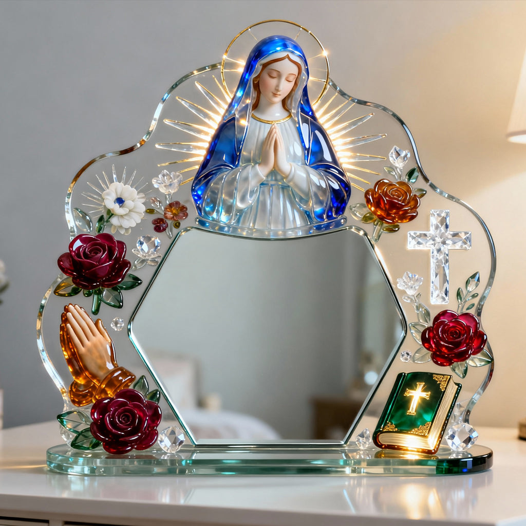 Heiliges Herz – Personalisierter christlicher Schreibtischspiegel