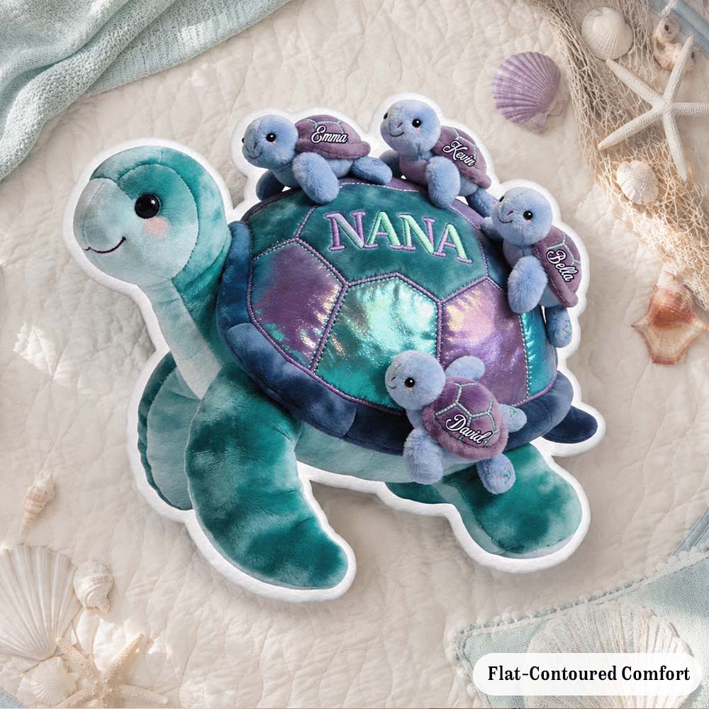Geschenkidee für Oma und Mama – Personalisiertes Kissen in Schildkrötenform aus Kunstfell