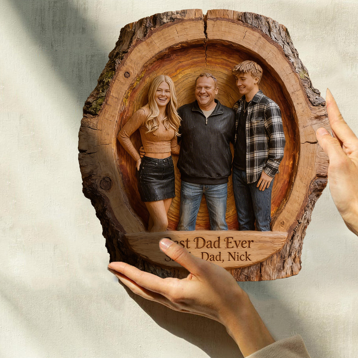 Any Photo - Personalized Father Custom Shaped Wood Plaque