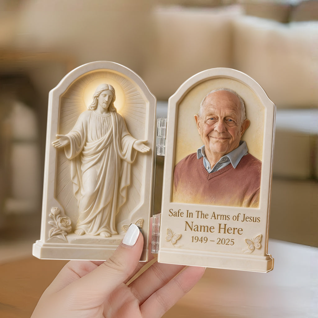 Safe In The Arms of Jesus - Personalized Memorial Acrylic Diptych