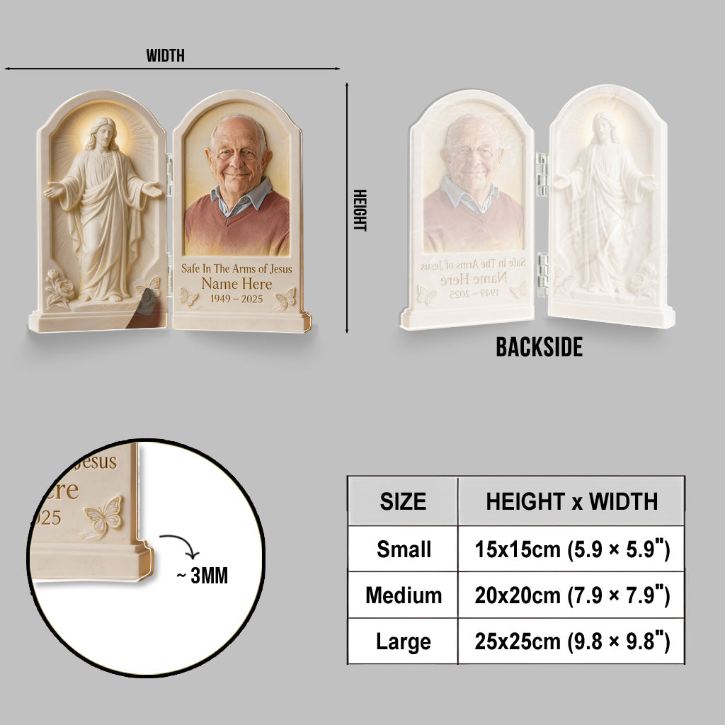 Safe In The Arms of Jesus - Personalized Memorial Acrylic Diptych