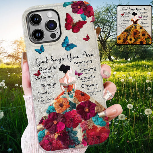 God Says You Are Enough - Personalized Christian Full Print Phone Case