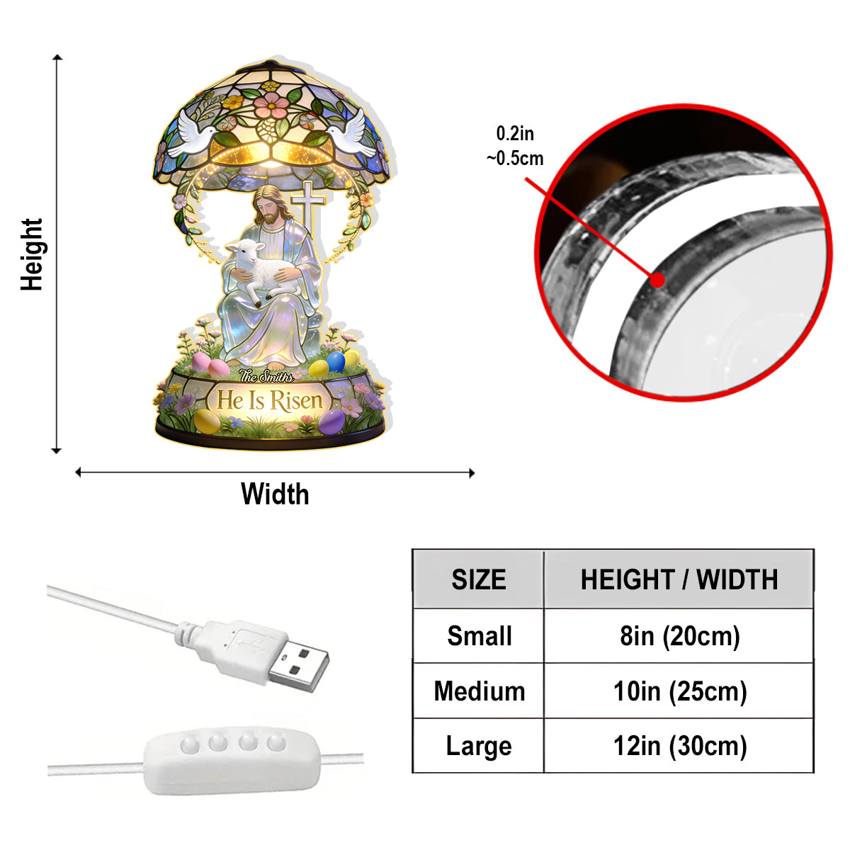 Believe - Personalized Christian Acrylic LED Night Light