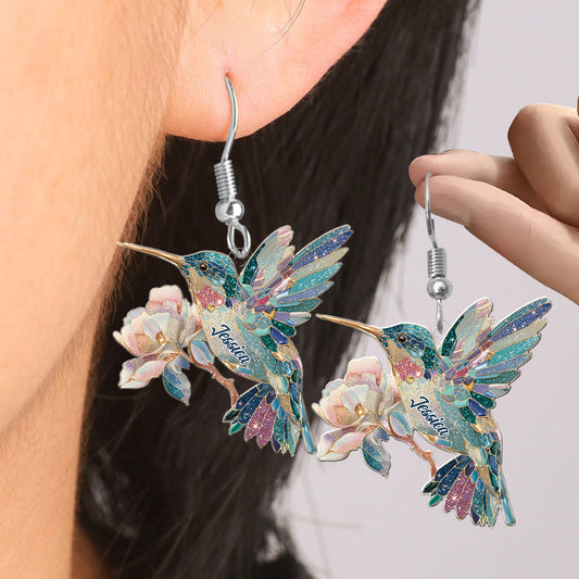 Love Hummingbird - Personalized Hummingbird Earrings