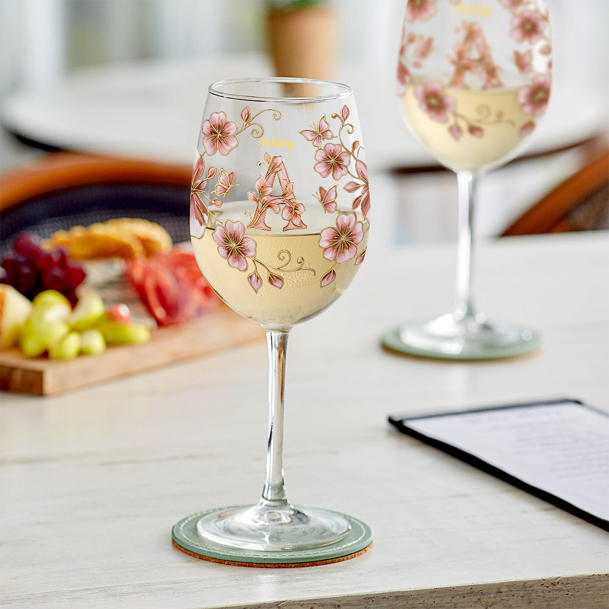 Custom Initial For Wine Lovers - Personalized Wine Wine Glass With Long Stem