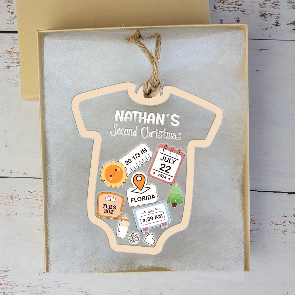 Babybody – Personalisierter dreilagiger Schüttelanhänger für Neugeborene