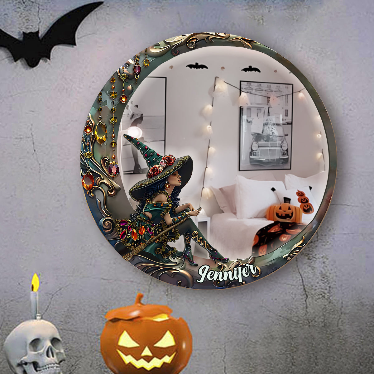 Beautiful Witch - Personalized Witch Wall Hanging Mirror