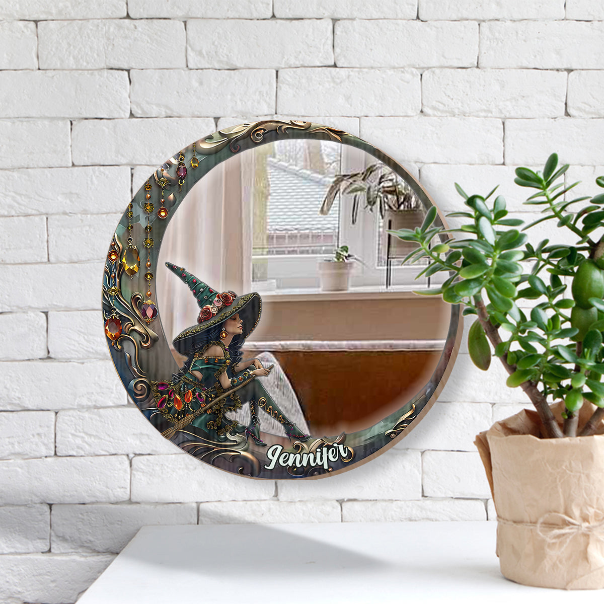 Beautiful Witch - Personalized Witch Wall Hanging Mirror