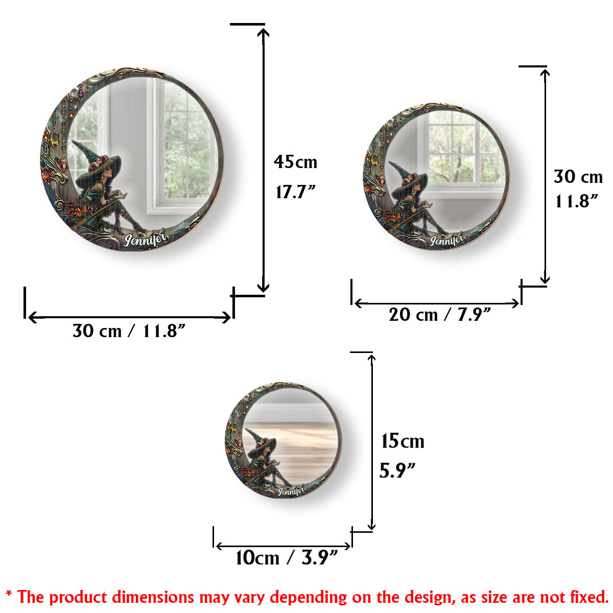 Beautiful Witch - Personalized Witch Wall Hanging Mirror