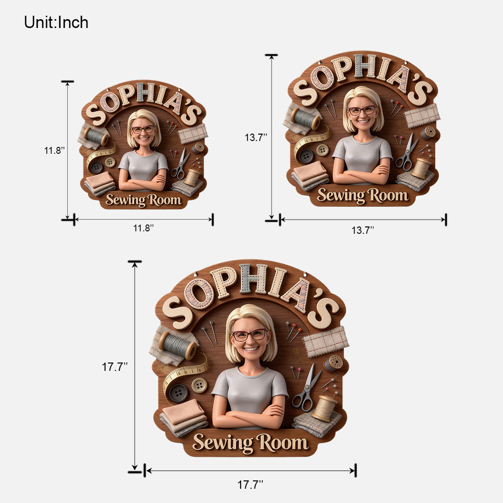 Sewing Room - Personalized Sewing Custom Shaped Wood Sign