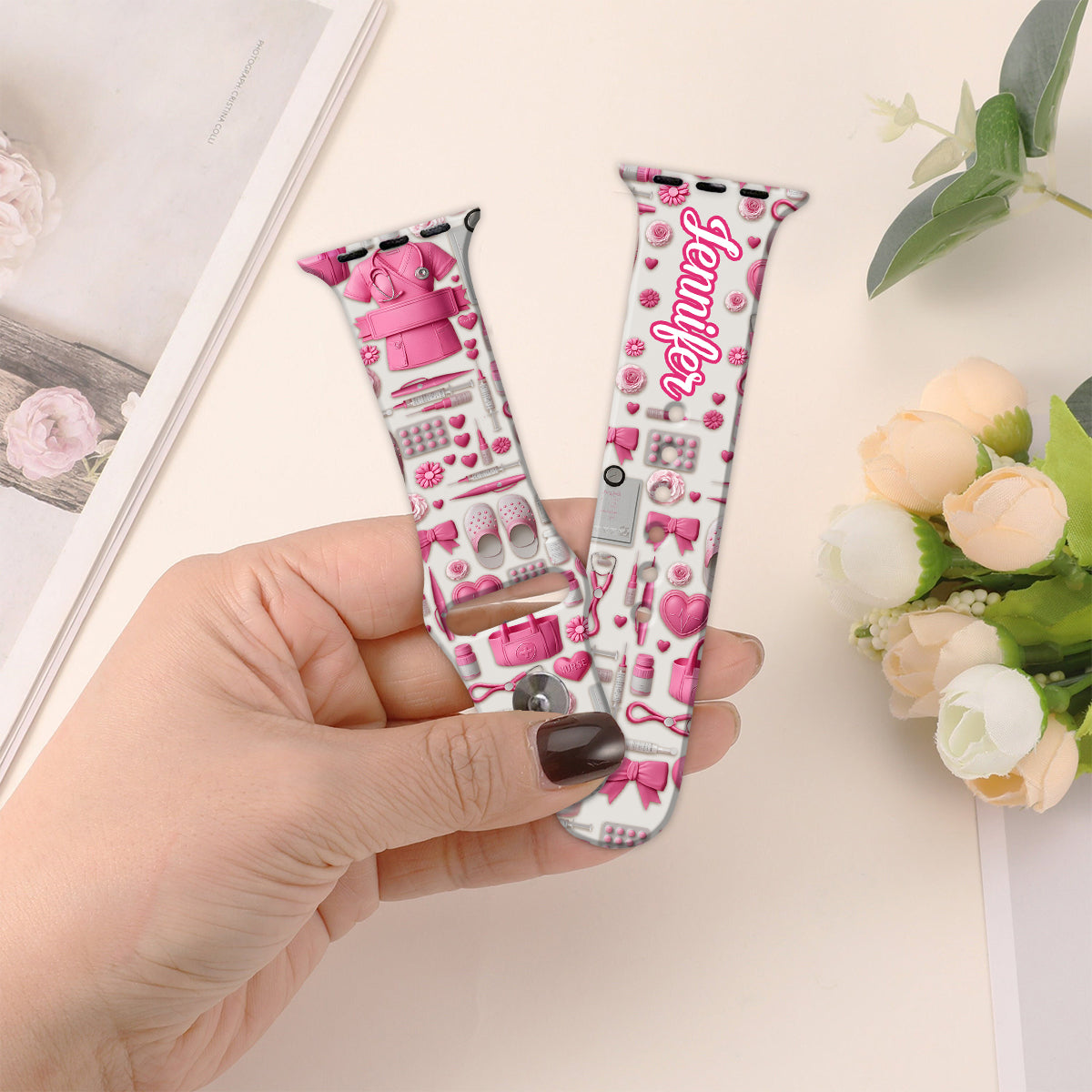 Krankenpflege ist eine Herzensangelegenheit – Personalisiertes Apple Watch-Armband für Pflegekräfte