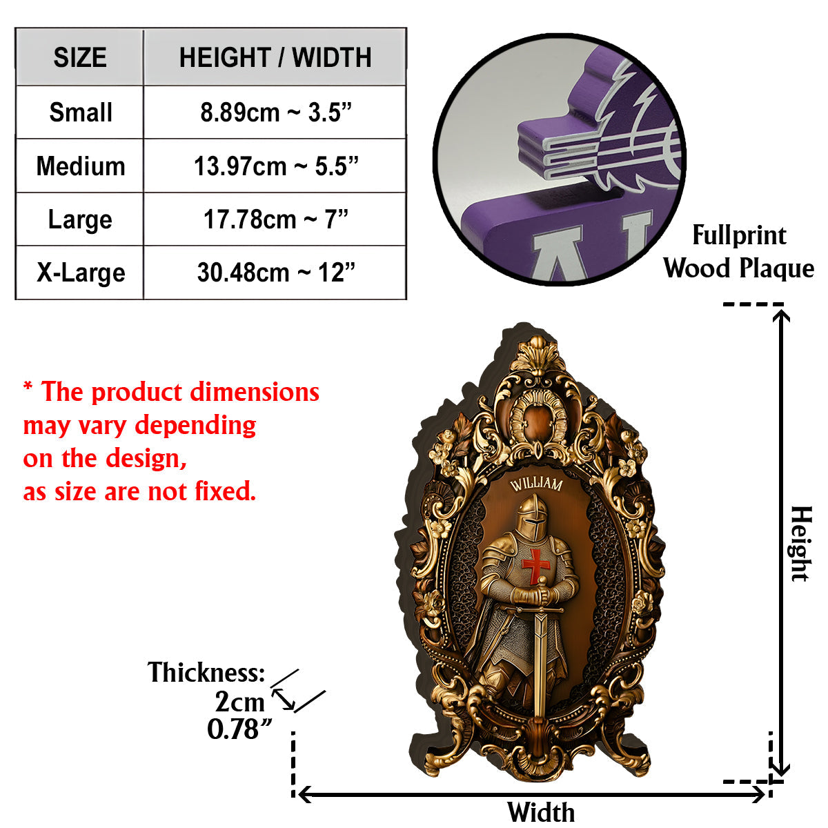 Knight Of God - Personalized Christian Custom Shaped Wood Plaque