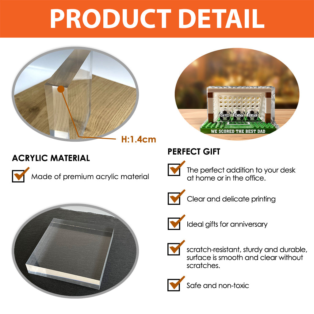 Fußball/Fußball-Papa – Personalisierte Acrylplakette in individueller Fußballform