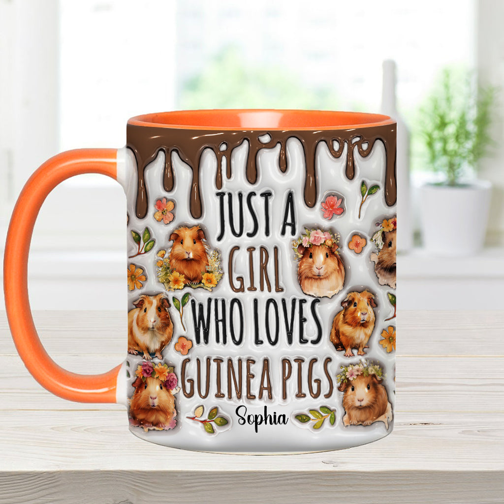 Personalisierte Tasse für ein Mädchen, das Meerschweinchen liebt