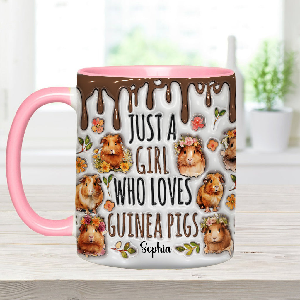 Personalisierte Tasse für ein Mädchen, das Meerschweinchen liebt