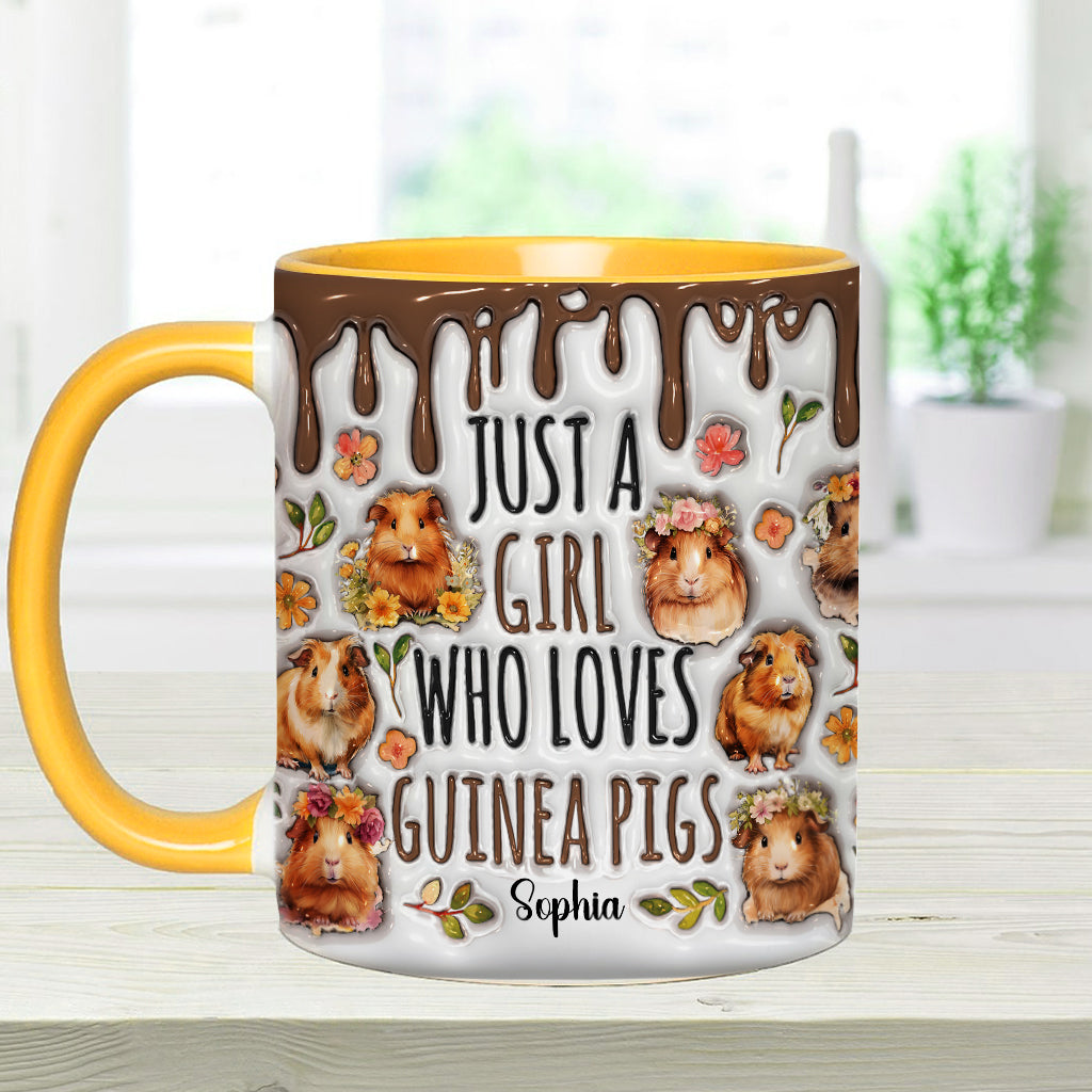 Personalisierte Tasse für ein Mädchen, das Meerschweinchen liebt