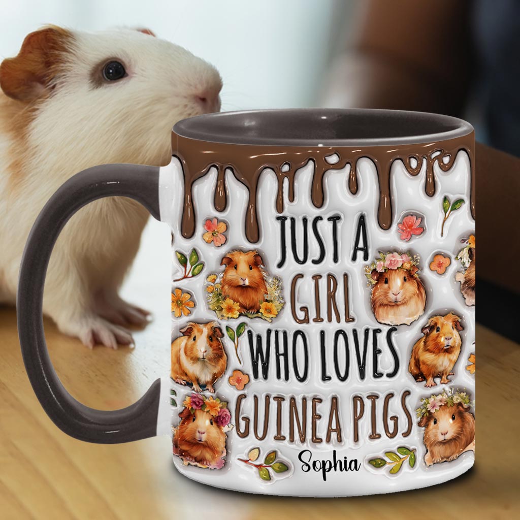 Personalisierte Tasse für ein Mädchen, das Meerschweinchen liebt