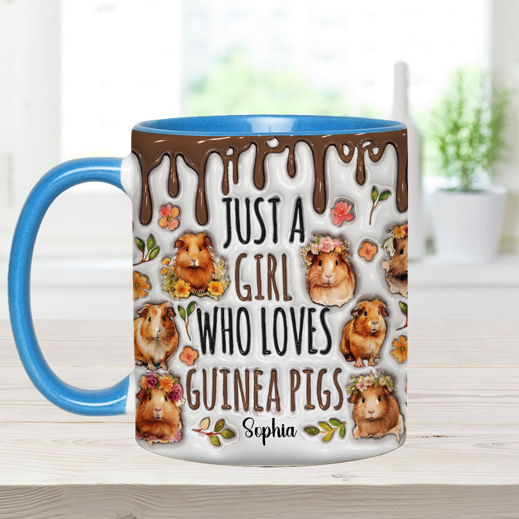 Personalisierte Tasse für ein Mädchen, das Meerschweinchen liebt