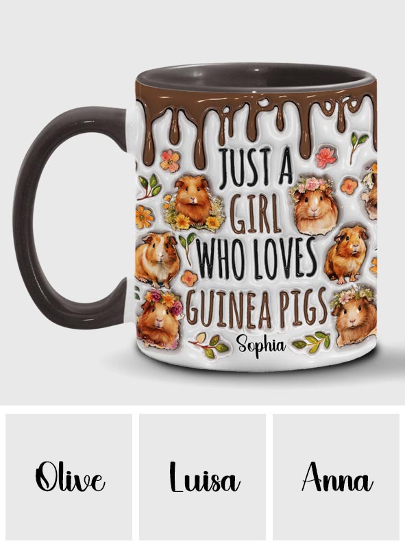 Personalisierte Tasse für ein Mädchen, das Meerschweinchen liebt