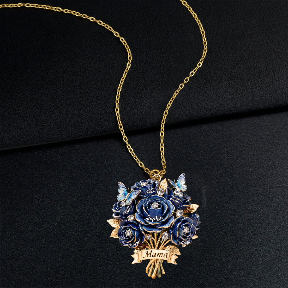 Ich liebe dich, Mama – Personalisierte Halskette mit Anhänger aus Metall in Mutterform