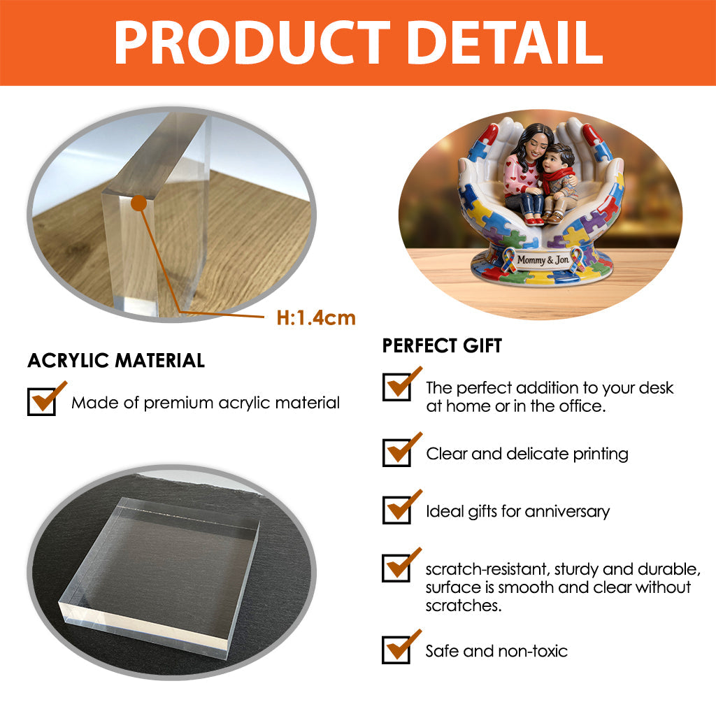 Autism Mom - Personalized Autism Awareness Custom Shaped Acrylic Plaque