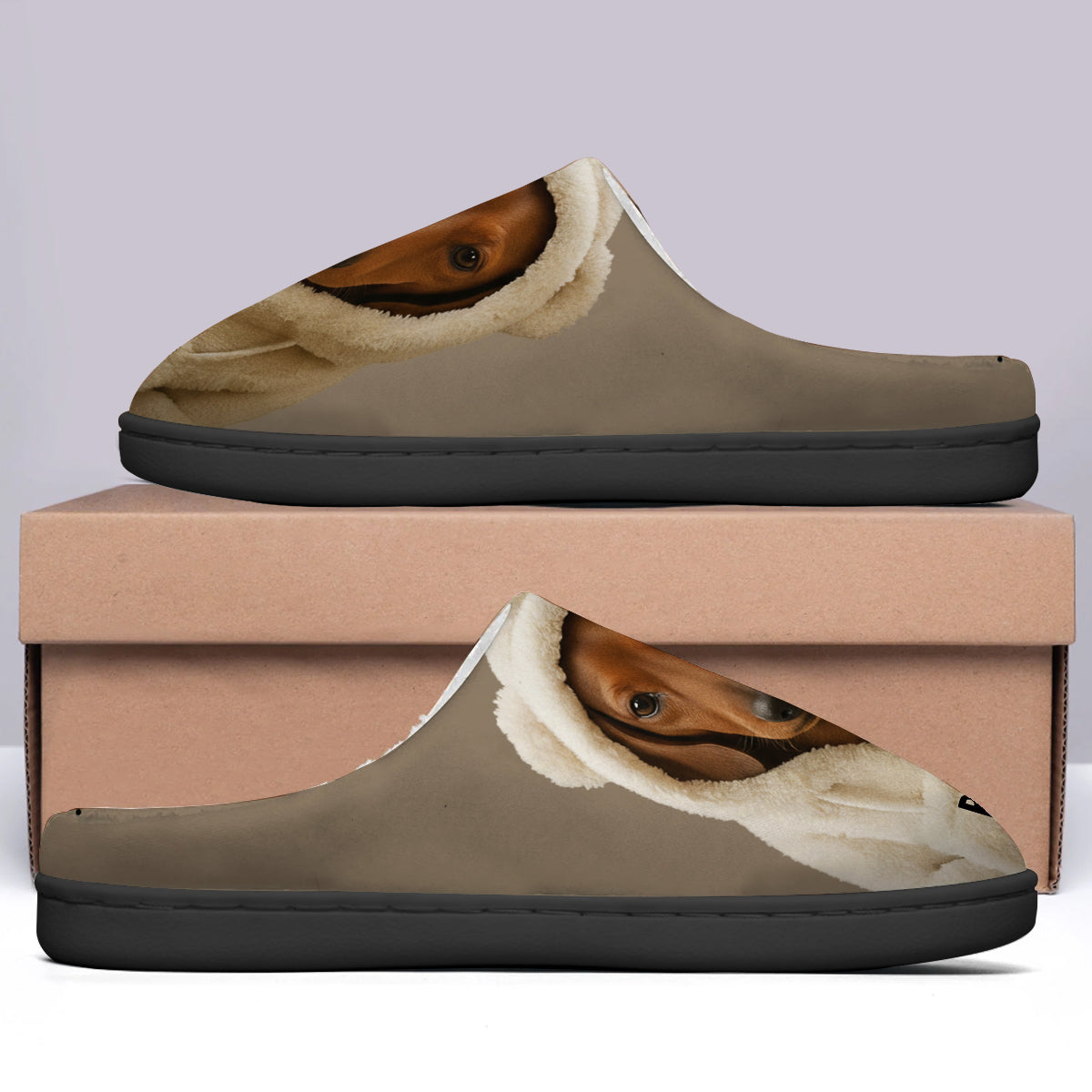 Hund im Winter-Hoodie – personalisierte Hundepantoffeln