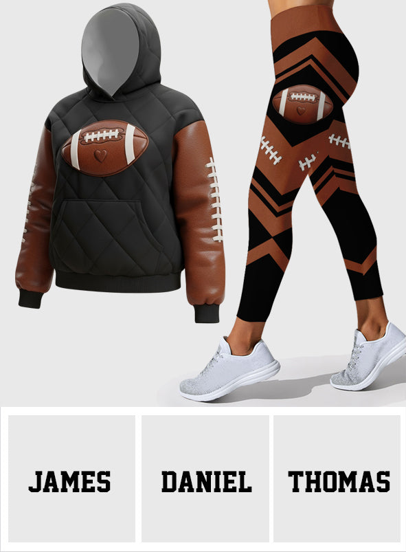Für Fußball-Mama, Freundin, Ehefrau – Personalisierter Fußball-Hoodie und Leggings für den Spieltag