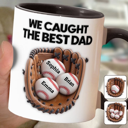 Wir haben den besten Papa erwischt – personalisierte Baseball-Tasse